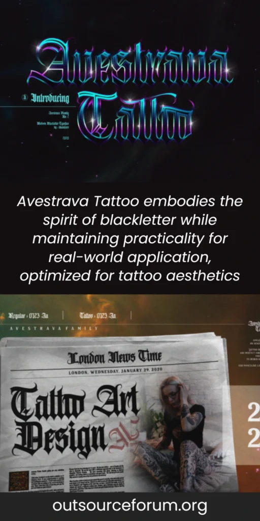 Avestrava Tattoo Font