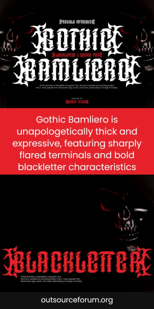 Outline Blackletter Font