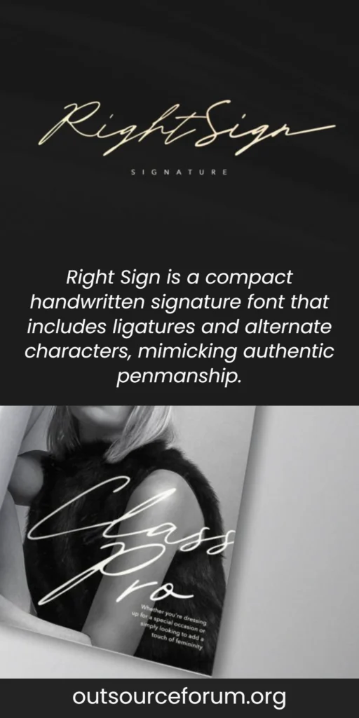 Right Sign Font