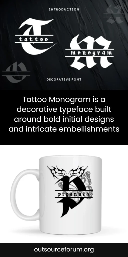 Tattoo Monogram Font