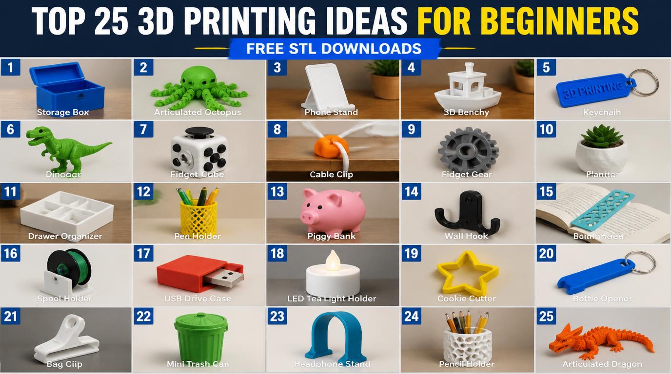 Top 25 3D Printing Ideas for Beginners: Free STL Downloads