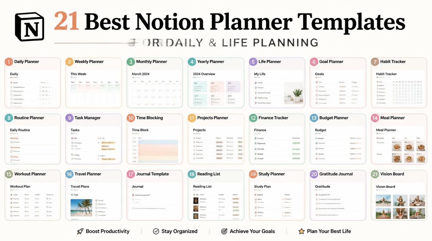 21 Best Notion Planner Templates for Daily & Life Planning