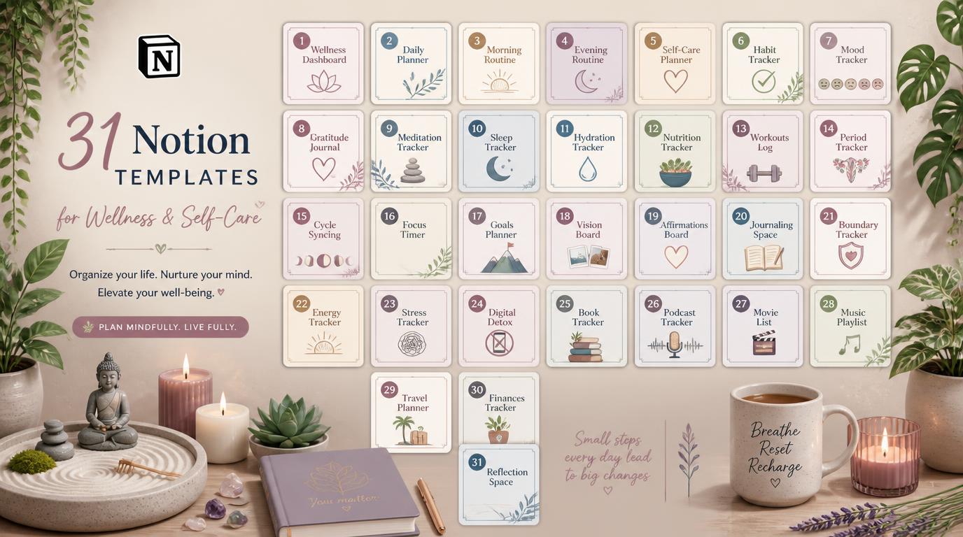 31 Best Notion Templates for Wellness & Self-Care