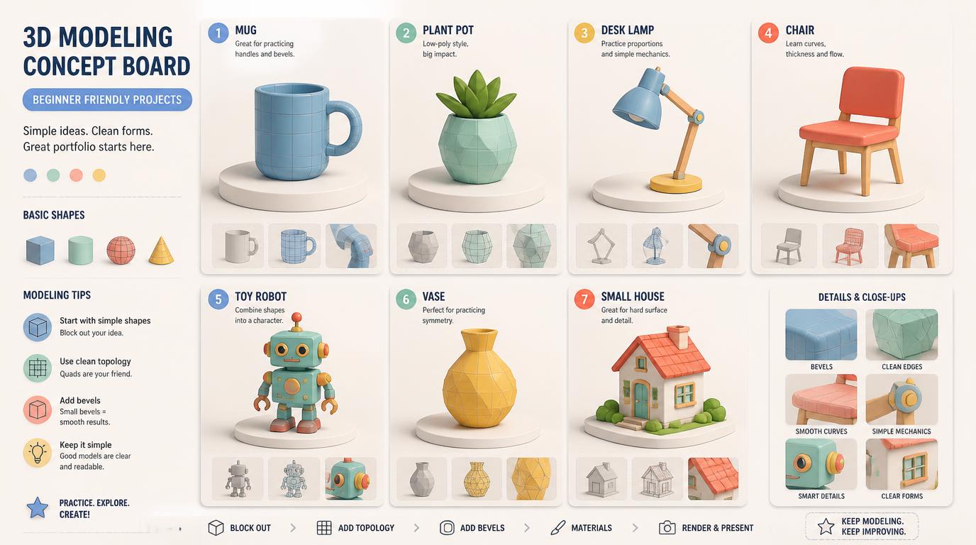 3d modeling ideas for beginners